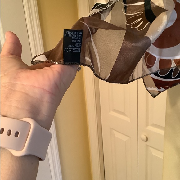 Fall silk scarf earth tones fall colors square nice gift idea brown beig… - Picture 7 of 11